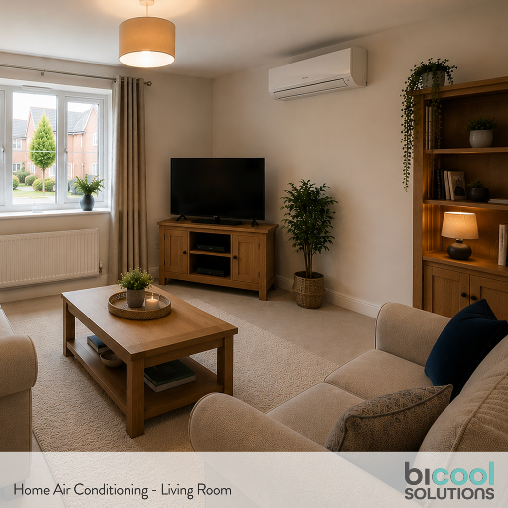 LIVING-ROOM-AIR CONDITIONING-INSTALLATION-TELFORD Home Air Conditioning Installation Telford living room ac